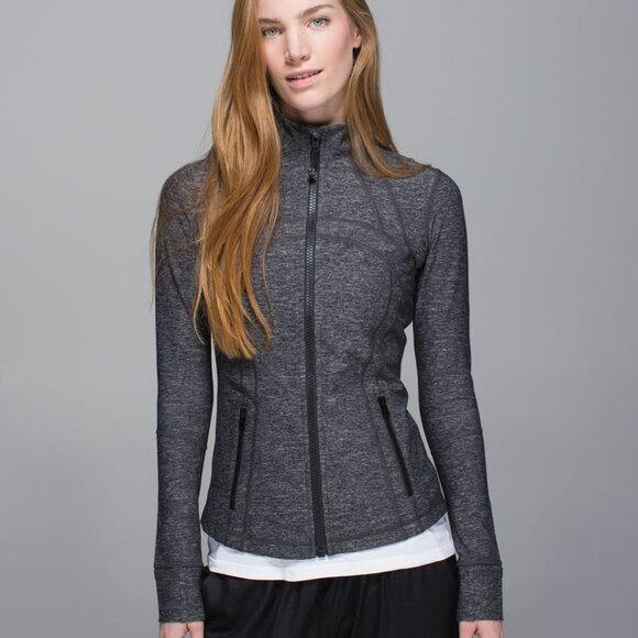 Lululemon Women's Heathered Black Define Slim Fit Full-Zip Casual Jacket Size 4